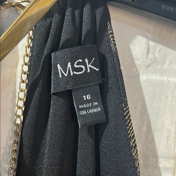 MSK Elegant Black and Gold Maxi Dress NWT - Picture 2 of 9